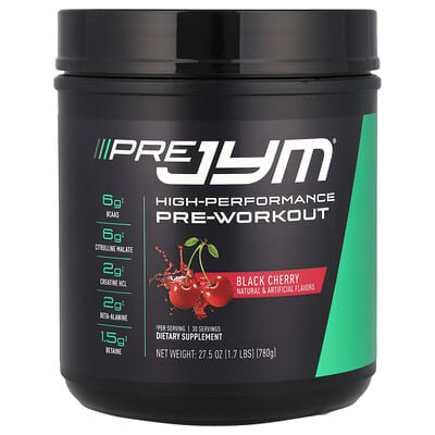 JYM Supplement Science, Pre JYM, High Performance Nitrogen Pump, Black Cherry, 1.7 lbs (780 g)
