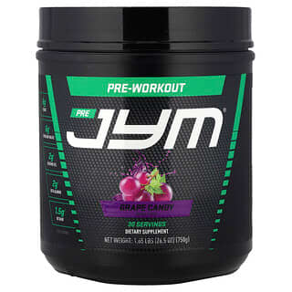 JYM Supplement Science, Pre JYM, Preentrenamiento de alto rendimiento, Caramelo de uva, 750 g (1,65 lb)