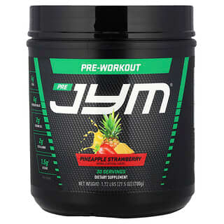 JYM Supplement Science, Pre JYM, Preentrenamiento de alto rendimiento, Piña y fresa, 780 g (1,7 lb)