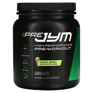 JYM Supplement Science, Pre JYM, High-Performance Pre-Workout, Rainbow Sorbet, 810 g (1,8 lbs.)