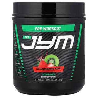 JYM Supplement Science, Pre JYM®, Suplemento preentrenamiento de alto rendimiento, Fresa y kiwi, 780 g (1,7 lb)