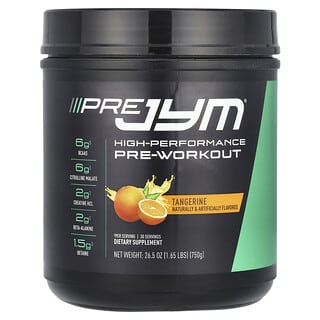 JYM Supplement Science, プレJYM（ジム）、ハイパフォーマンス プレワークアウト、タンジェリン、750g（1.65ポンド）