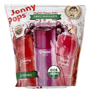 JonnyPops, Био фризерни сладкиши, череша, грозде, плодов пунш, 20 бр., 40 ml (1,35 fl oz) всеки