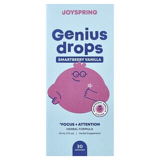 JoySpring, Genius Drops, Herbal Formula, Smartberry Vanilla , 1 fl oz (30 ml)