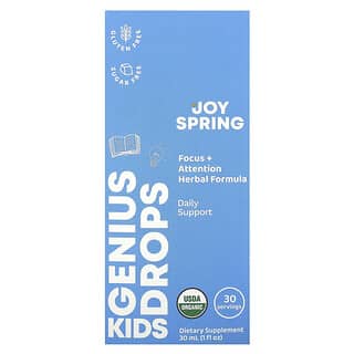 JoySpring, Genius Drops for Kids, Focus & Attention, 1 fl oz (30 ml)