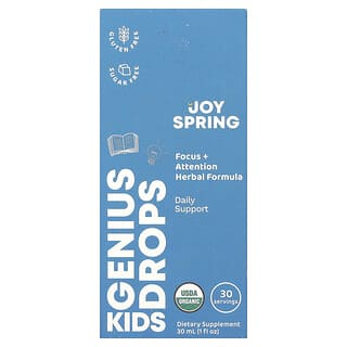 JoySpring, Genius Drops Untuk Anak-anak, Fokus & Perhatian, 2 Tahun +, 30 ml (1 ons cairan)