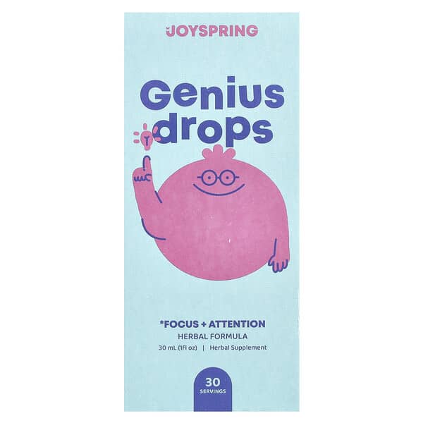 JoySpring Genius Drops, Focus + Attention, 1 fl oz (30 ml)
