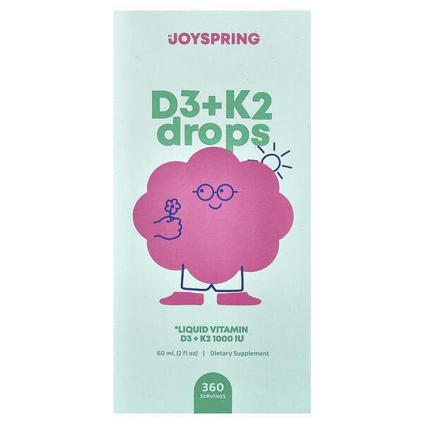 JoySpring, D3 + K2 Drops, 2 fl oz (60 ml)