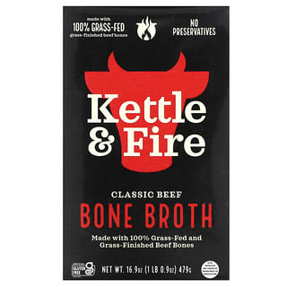 Kettle & Fire, ボーンブロス、牛、16.2 fl oz (480 ml)