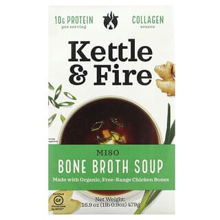 Kettle & Fire, Bone Broth Soup, Miso, 16.9 oz, (479 g)