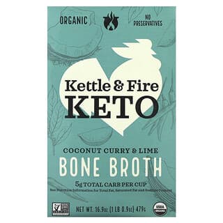 Kettle & Fire, 뼈 육수, 코코넛 커리 & 라임, 479g(16.9oz)