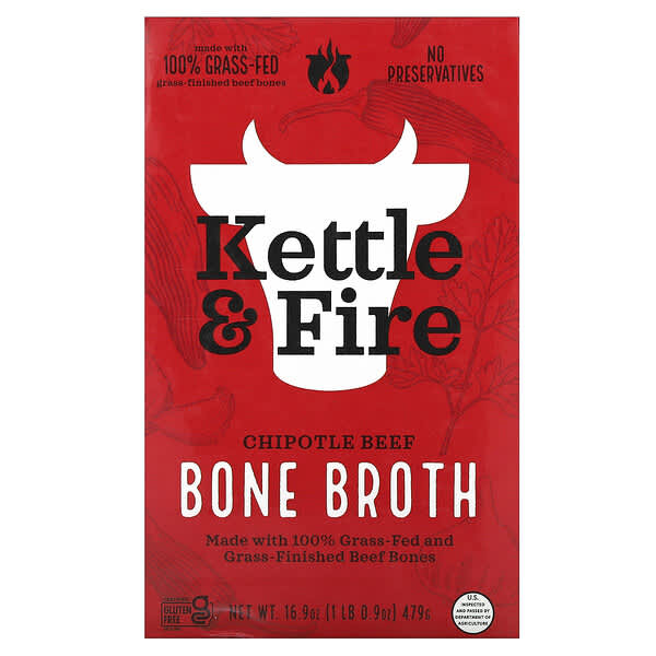 Kettle & Fire, 骨湯，墨西哥辣椒牛肉味，16.9 盎司（479 克）