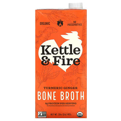 Kettle & Fire, Bone Broth, Turmeric, 32 oz (907 g)