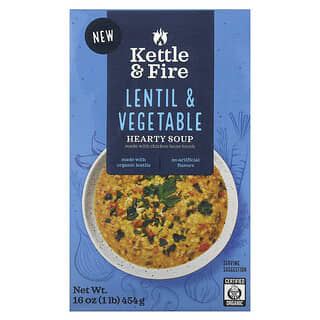 Kettle & Fire, Hearty Soup, Lentilles et légumes, 454 g