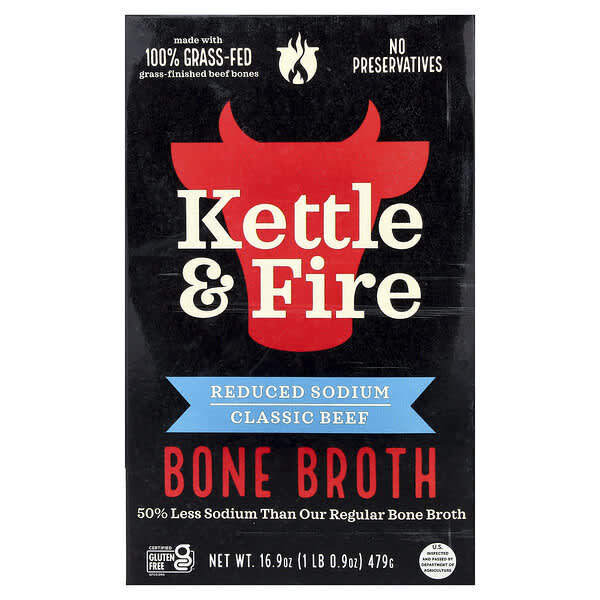 Bone Broth, Classic Beef, Reduced Sodium, 16.9 oz (479 g)
