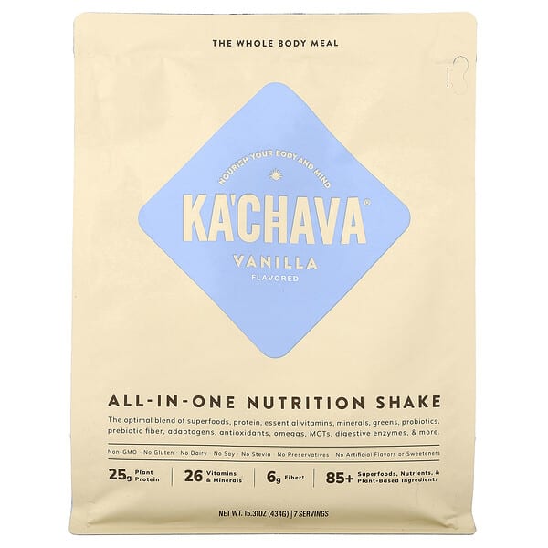 KaChava, Sveobuhvatni nutritivni shake, vanilija, 434 g
