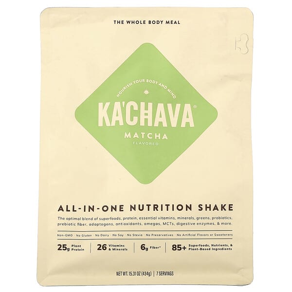 KaChava, 영양이 풍부한 올인원 셰이크, 말차, 434g(15.31oz)