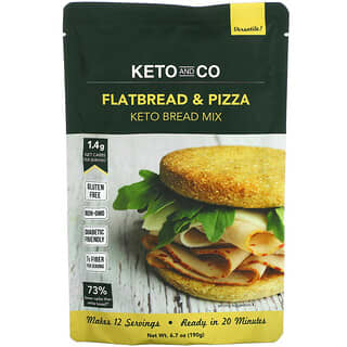 Keto and Co, Mezcla para pan cetogénico, Pan plano y pizza, 190 g (6,7 oz)
