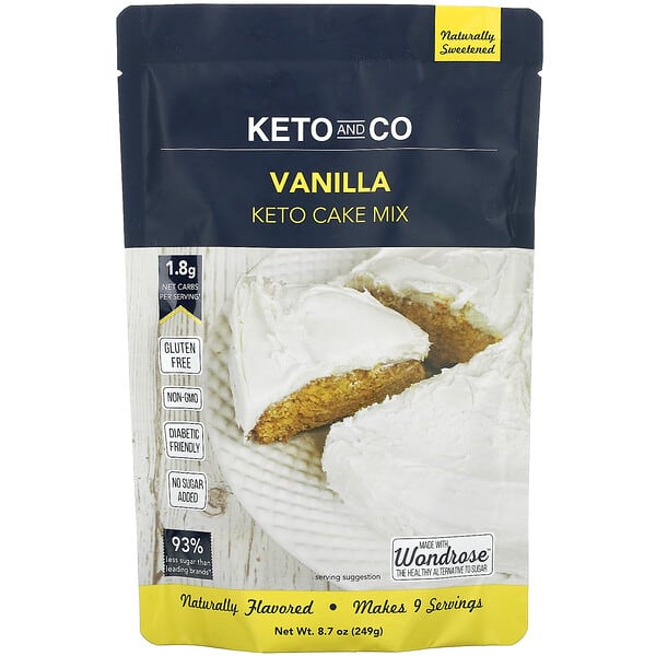 Keto and Co, ケトケーキミックス、バニラ、249g（8.7オンス）