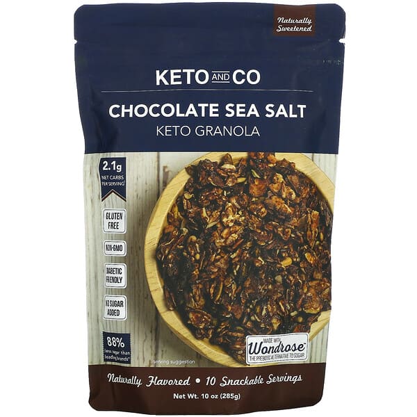 Keto and Co, ケトグラノーラ、チョコレート海塩、285g（10オンス）