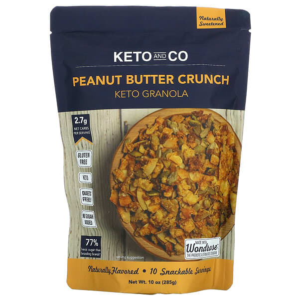 Keto and Co, Keto Granola, Manteiga de Amendoim Crocante, 285 g (10 oz)