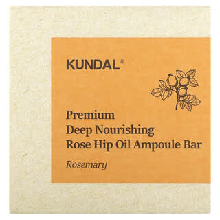 Kundal, Barre de savon en ampoule à l'huile d'églantier, Romarin, 100 g