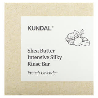 Kundal, Кусковое мыло с маслом ши для интенсивного и шелковистого полоскания, французская лаванда, 100 г (3,53 унции)
