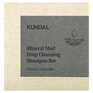 Kundal, Barro mineral, Champú de limpieza profunda en barra, Lavanda francesa`` 100 g (3,53 oz)