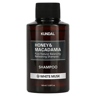 Kundal, 蜂蜜澳洲堅果洗髮水，白麝香，3.38 液量盎司（100 毫升）