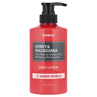 Kundal, Mel e Macadâmia, Loção para o Corpo, Âmbar e Baunilha, 500 ml (16,9 fl oz)