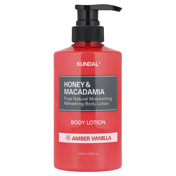 Kundal, Honey & Macadamia Body Lotion, Amber Vanilla, 16.9 fl oz (500 ml)
