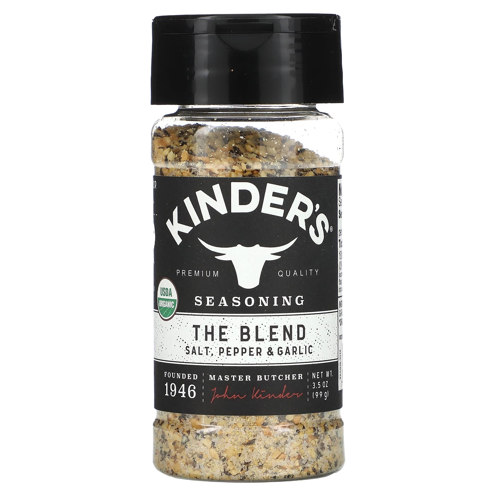 KINDER'S, Seasoning, The Blend, Salt, Pepper & Garlic, 3.5 Oz (99 G)