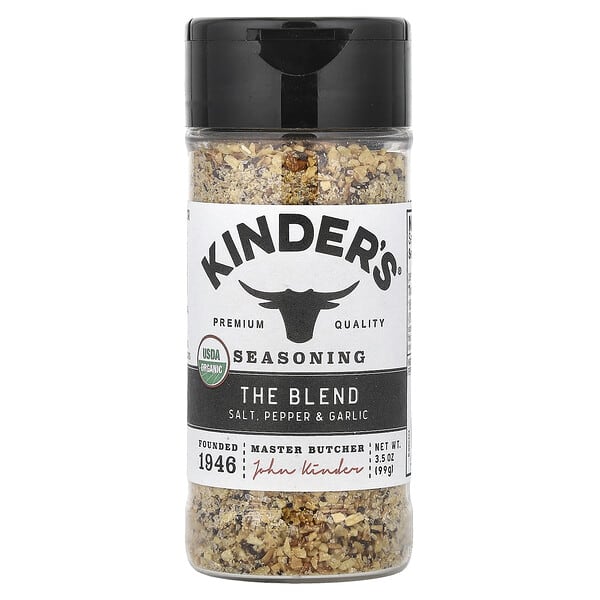 KINDER'S, 시즈닝, 더 블렌드, 소금, 후추 & 마늘, 99g(3.5oz)