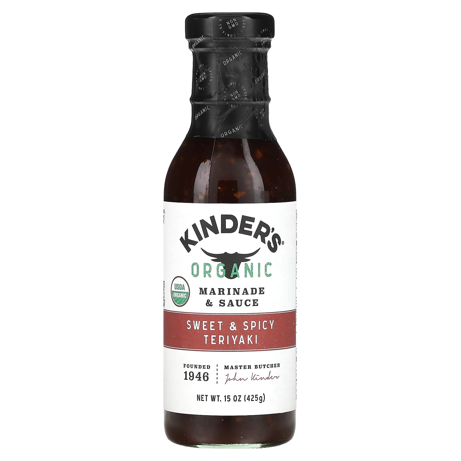KINDER'S, Organic Marinade & Sauce, Sweet & Spicy Teriyaki, 15 oz (425 g)