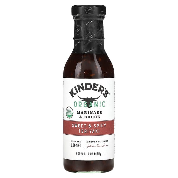 KINDER'S‏, تتبيلة وصوص عضوي ، ترياكي حلو وحار ، 15 أونصة (425 جم)