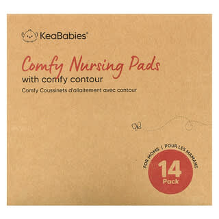 KeaBabies, Coussinets d'allaitement confortables, Grands, Blanc doux, 14 pièces