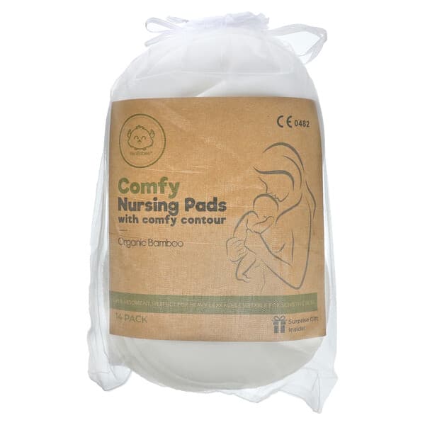 KeaBabies, Comfy Nursing Pads With Comfy Contour, Soft White, 14 Pack