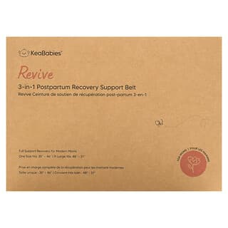 KeaBabies, Revive, 3-in-1 Postpartum Recovery Support Belt, OS, Midnight Black, 1 Set