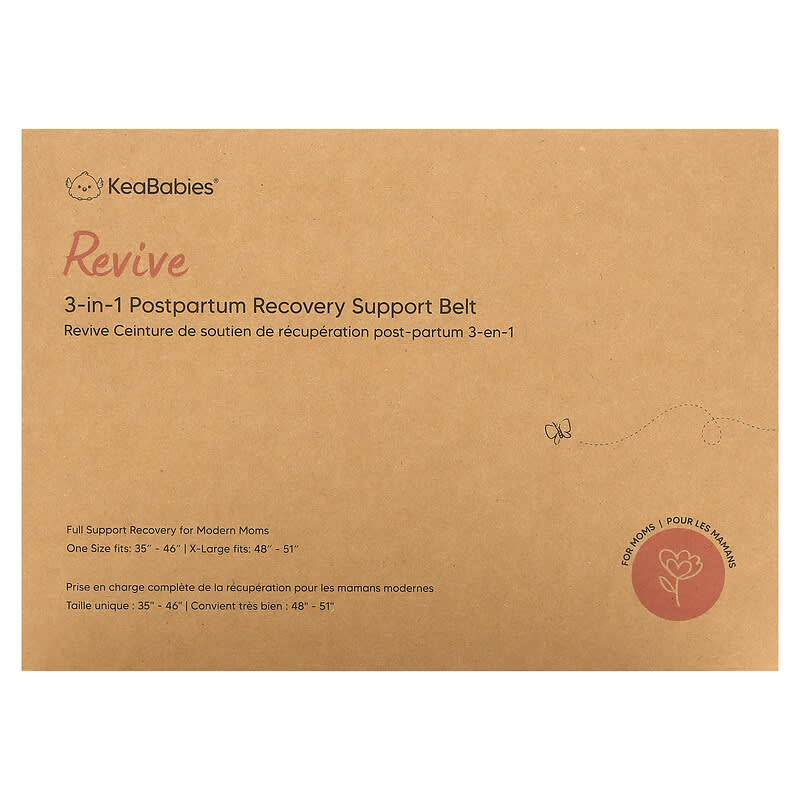 Revive, 3-in-1 Postpartum Recovery Support Belt, OS, Midnight Black, 1 Set