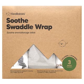KeaBabies, Soothe Swaddle Wrap, 0-3 Months, One Size, The Wild, 3 Count