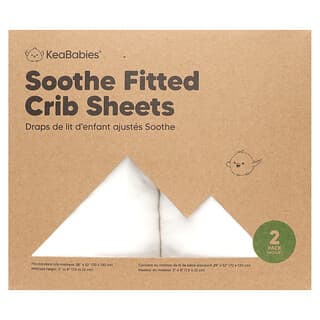 KeaBabies, Soothe Fitted Crib Sheets, Soft White, 2 Pack