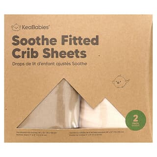KeaBabies, Soothe Fitted Crib Sheets, Pecan, 2 Pack
