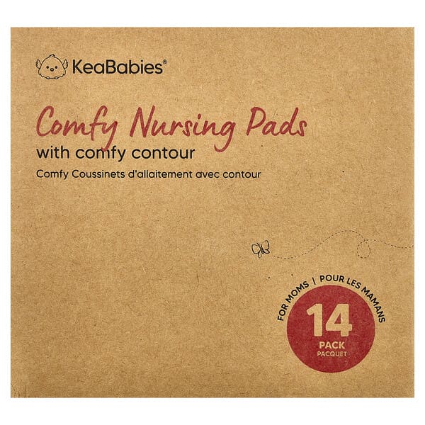 KeaBabies, Comfy Nursing Pads, Large, Bare Beige , 14 Pack