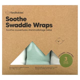KeaBabies, Soothe Swaddle Wraps, For Babies 0-3 months, Sage, 3 Pack