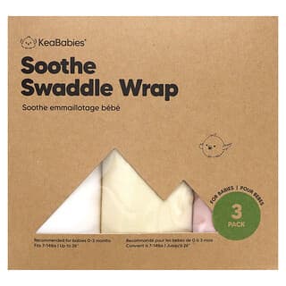 KeaBabies, Soothe Swaddle Wrap, 0-3 Months, Daffodil, 3 Pack