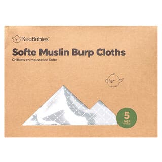 KeaBabies, Softe Muslin Burp Cloths, Nordic, 5 Pack