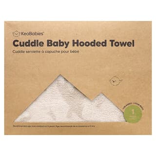 KeaBabies, Cuddle Baby Hooded Towel, Newborn to 5 Years, Cat, 1 Pack