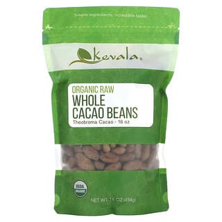 Kevala, Organiczne surowe, całe ziarna kakaowca, 454 g