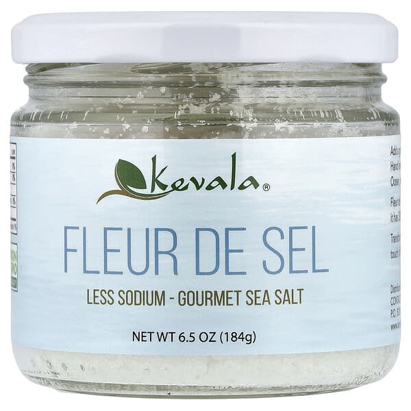 Kevala, 플뢰르 드 셀, 고메 바다 소금, 저염, 184g(6.5oz)
