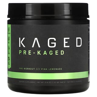 Kaged, PRE-KAGED، مشروب ما قبل التمارين، بنكهة الليمون الوردي، 1.23 رطل (560 جم)